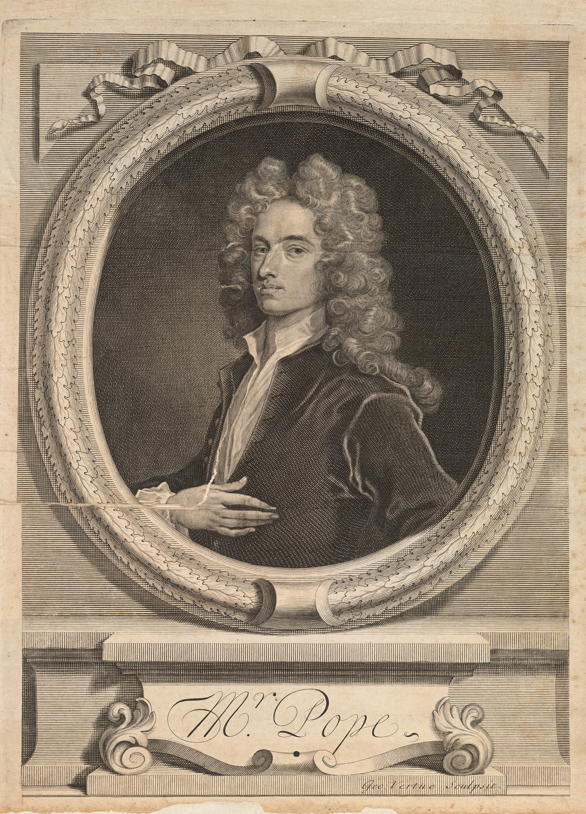 NB.91.18, frontispiece, Alexander Pope鈥檚 Works (1717)
